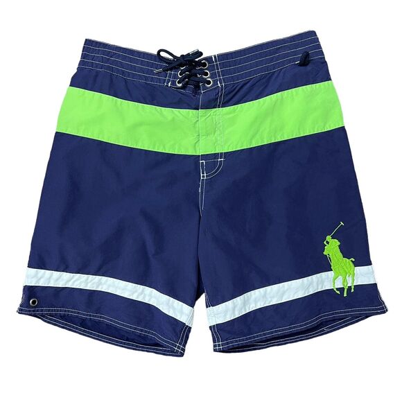 Polo Ralph Lauren Other - Vintage Polo Ralph Lauren Size M Board Shorts Big Pony Swim Trunks Blue RL PRL